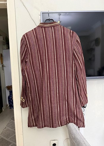 Bordo Nakışlı Uzun Kollu Bohem Vintage Tunik Bluz - Görsel 3