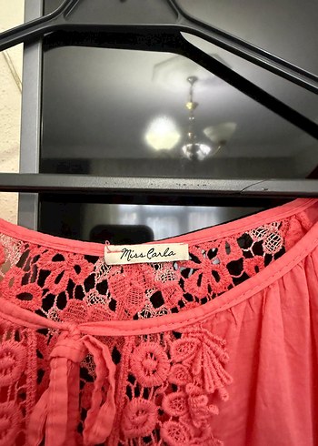 Dantel Detaylı Pembe Bohem Bluz - Görsel 3