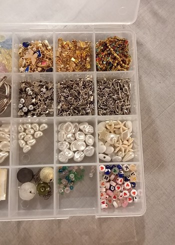 gümüş renk kolye ucu charm takı malzemesi boncuk seti - Görsel 3