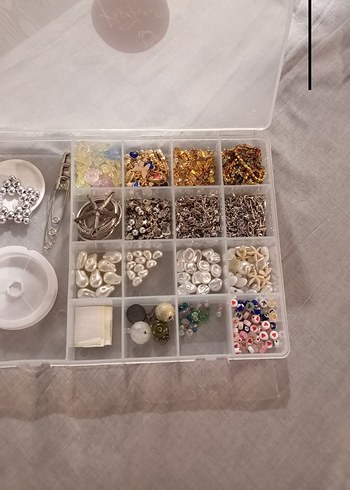 gümüş renk kolye ucu charm takı malzemesi boncuk seti - Görsel 5