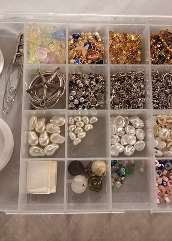 altın renk kolye ucu charm takı malzemesi boncuk set - Görsel 4