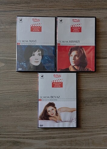 kielowski üç renk mavi kırmızı beyaz dvd kaset cd müzik film diz