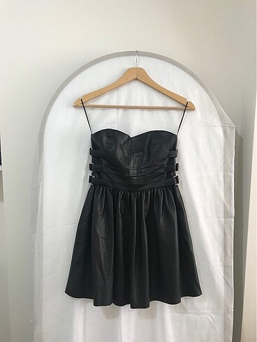 ZARA mini deri elbise