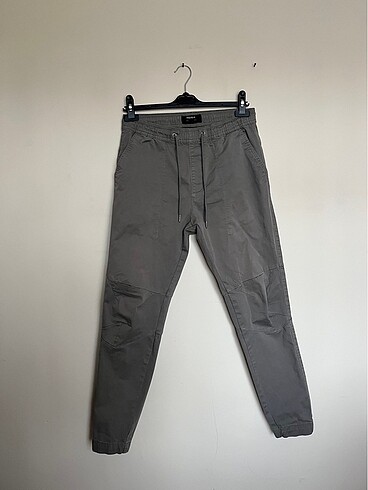 Pull&Bear Gri Lastikli Kot Pantolon
