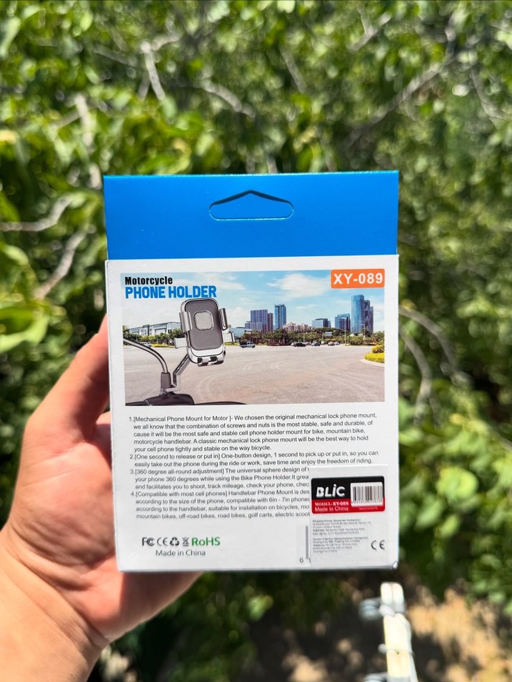 Aynaya takılan motosiklet telefon tutucu - Görsel 3