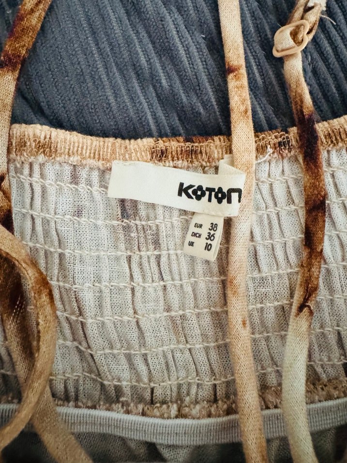 Bej Bağlamalı Bohem Uzun Elbise - Görsel 3