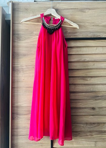 Boncuk İşlemeli Pembe Elbise - Görsel 2