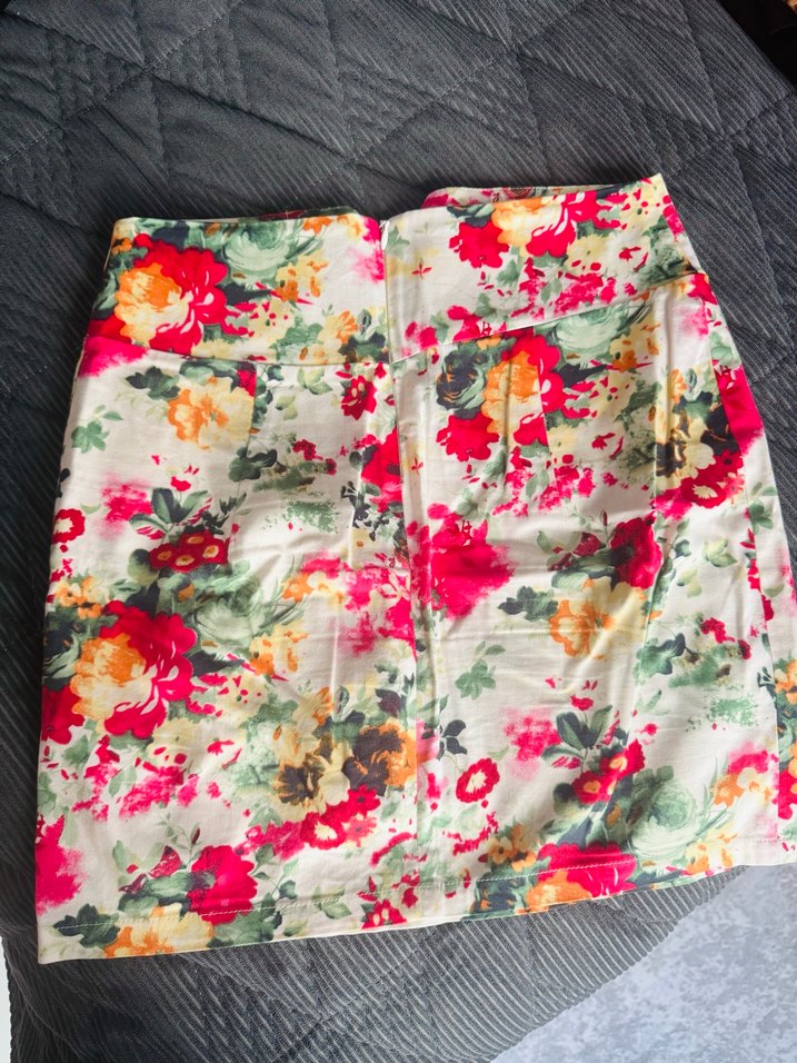 Çiçek Desenli Bohem Midi Etek - Görsel 3