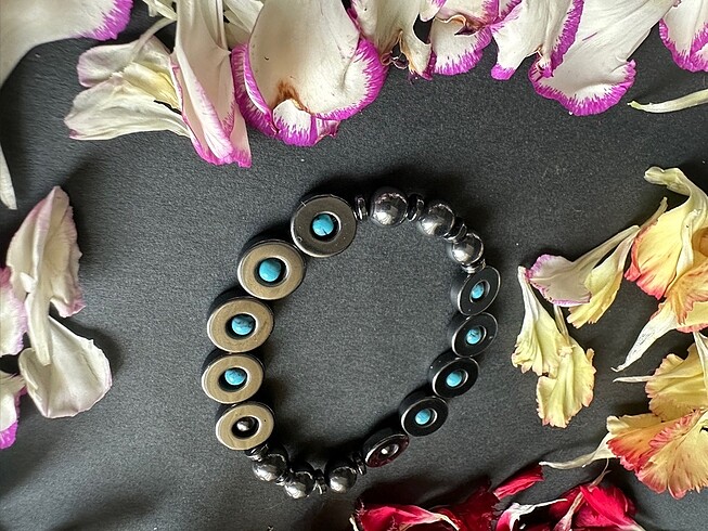 Hematit Firuze doğaltaş bileklik - Görsel 2