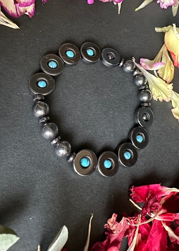 Hematit Firuze doğaltaş bileklik - Görsel 4
