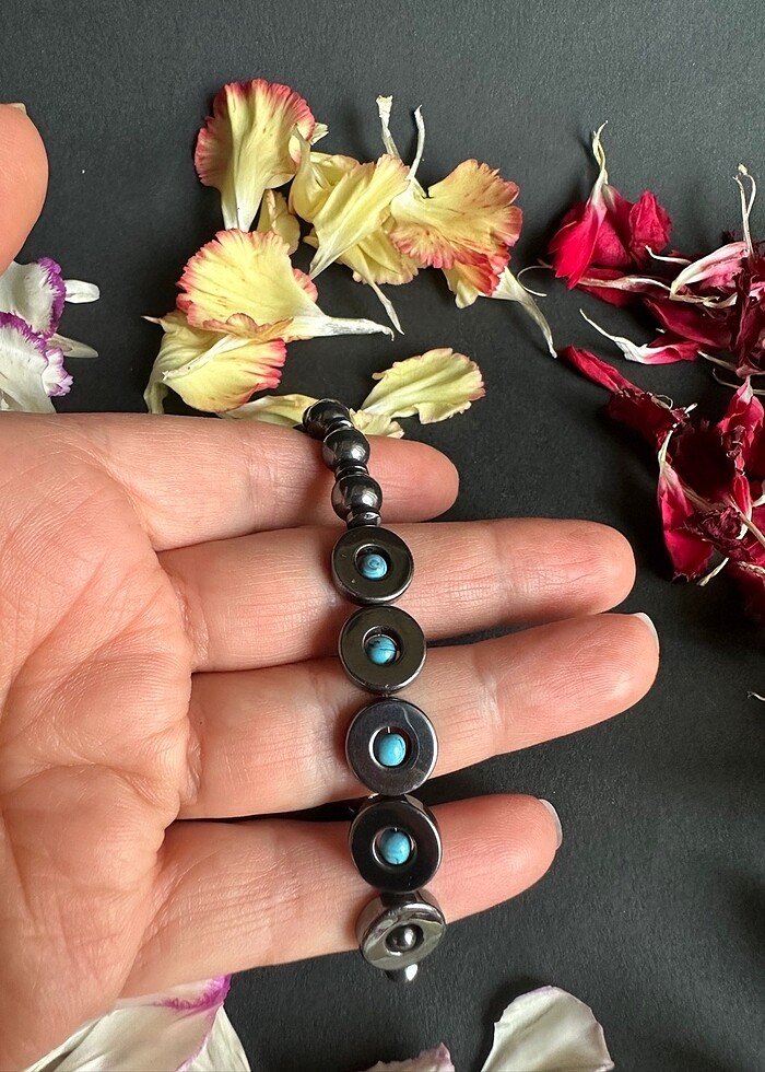 Hematit Firuze doğaltaş bileklik - Görsel 3