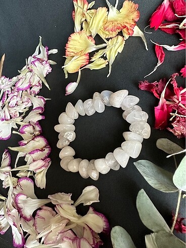 Pembe kuars doğaltaş bileklik - Görsel 2