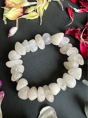 Pembe kuars doğaltaş bileklik - Görsel 3