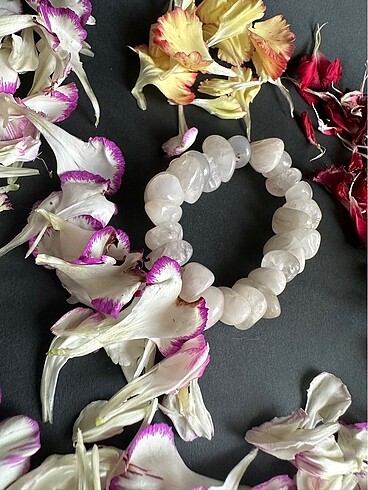 Pembe kuars doğaltaş bileklik - Görsel 4