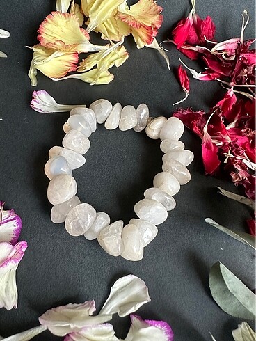 Pembe kuars doğaltaş bileklik - Görsel 5