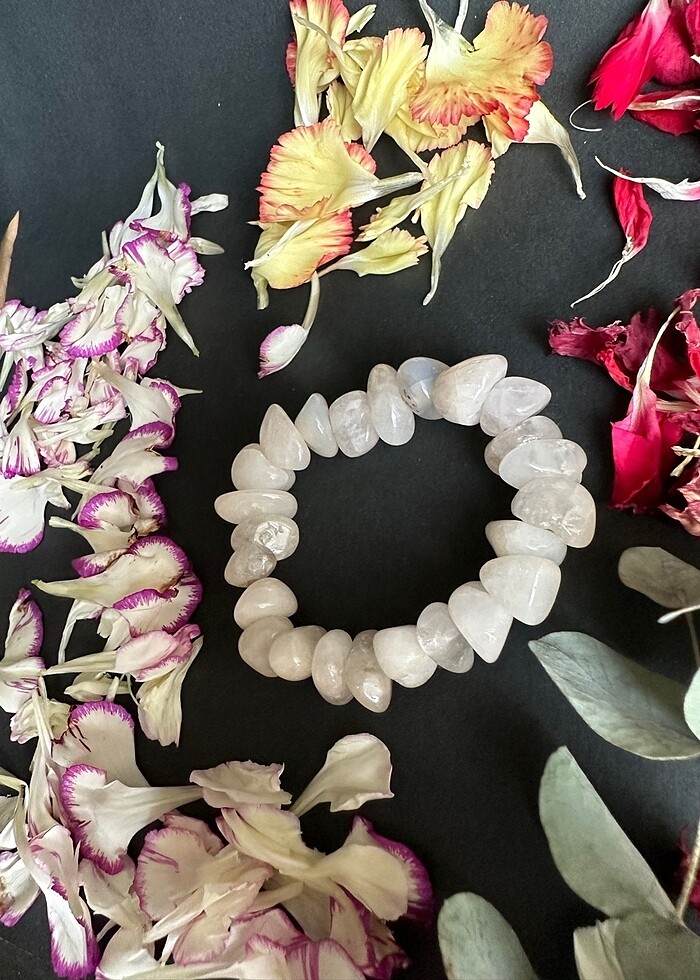 Pembe kuars doğaltaş bileklik - Görsel 2