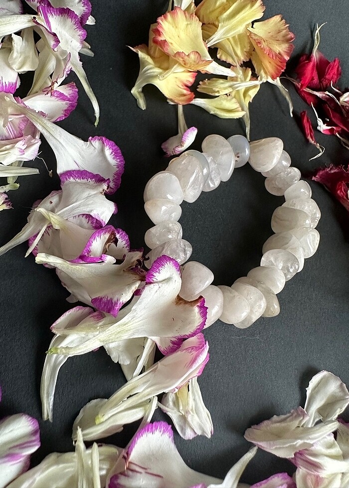 Pembe kuars doğaltaş bileklik - Görsel 4