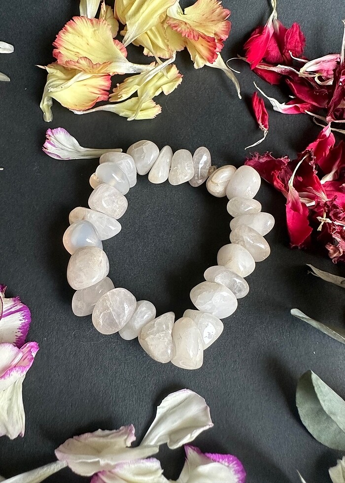 Pembe kuars doğaltaş bileklik - Görsel 5