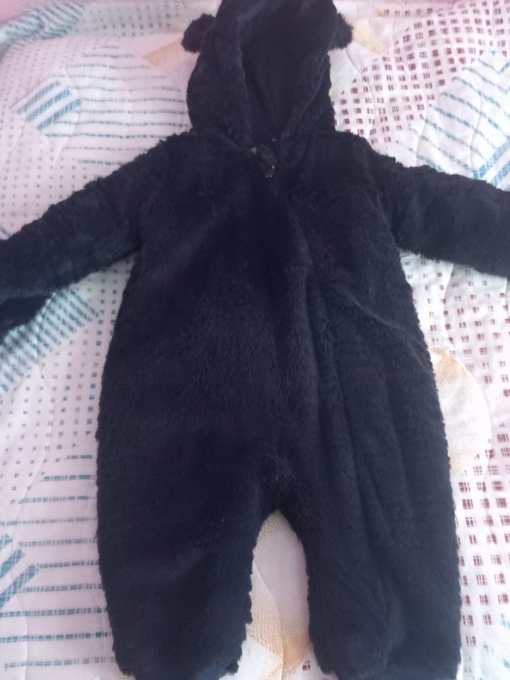 Siyah Kürklü Bebek Tulumu - Görsel 2