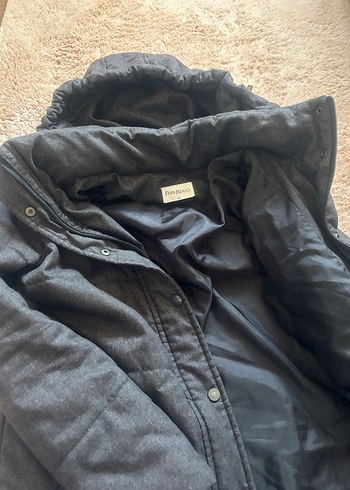 Gri Uzun Kadın Kış Montu, Kürklü Detaylı - Görsel 10