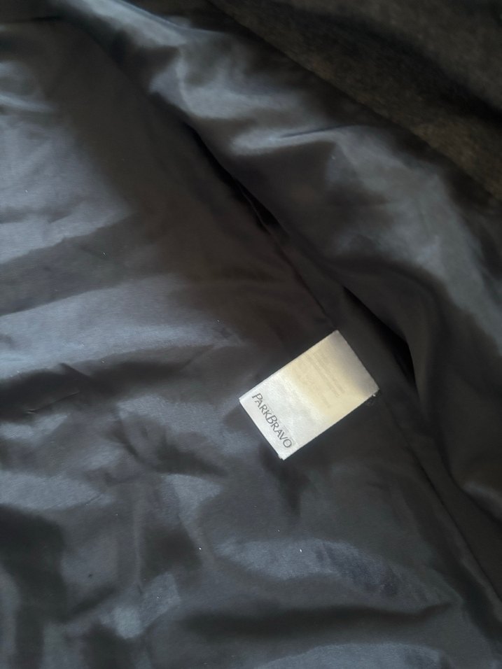 Gri Uzun Kadın Kış Montu, Kürklü Detaylı - Görsel 4