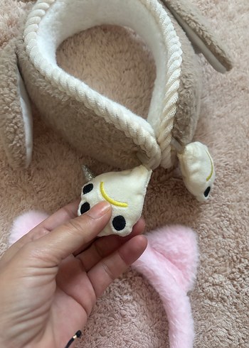 Pembe Nakışlı ve Kürklü Kız Çocuk Kulaklıkları - Görsel 5