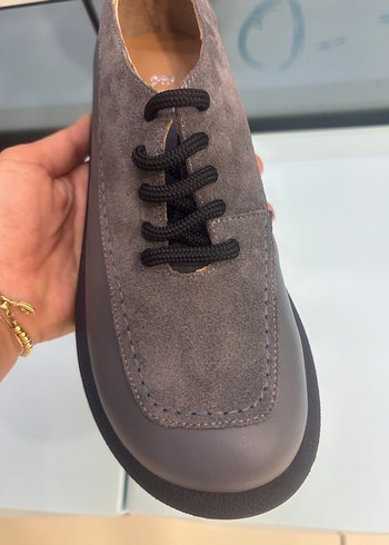 Gri Süet kadın Klasik Ayakkabı - Görsel 6