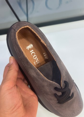 Gri Süet kadın Klasik Ayakkabı - Görsel 4