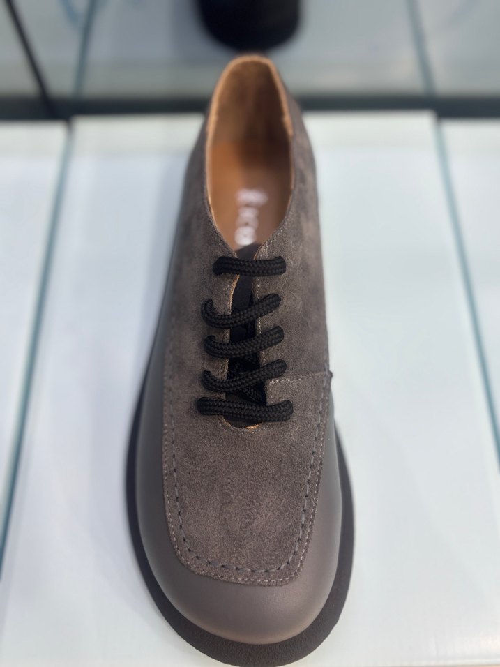 Gri Süet kadın Klasik Ayakkabı - Görsel 3