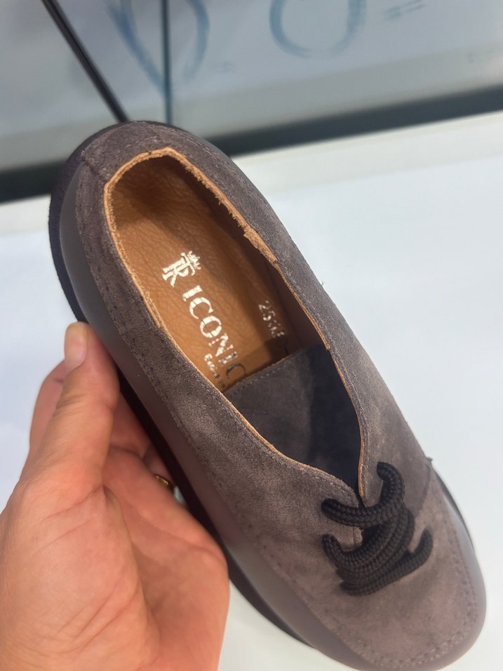 Gri Süet kadın Klasik Ayakkabı - Görsel 4