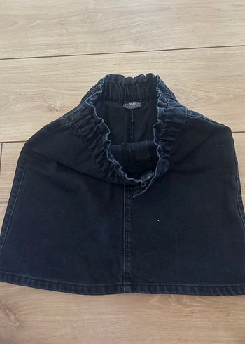 9 Yaş Beden siyah Renk Siyah Loose Fit Denim Mini Etek