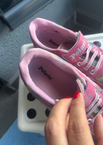 Kız Çocuk Renkli Bağcıklı ve Cırtlı Spor Ayakkabı - Görsel 6