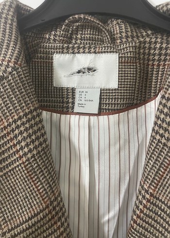 H&M Kahverengi Düğmeli Kadın Blazer Ceket vintage