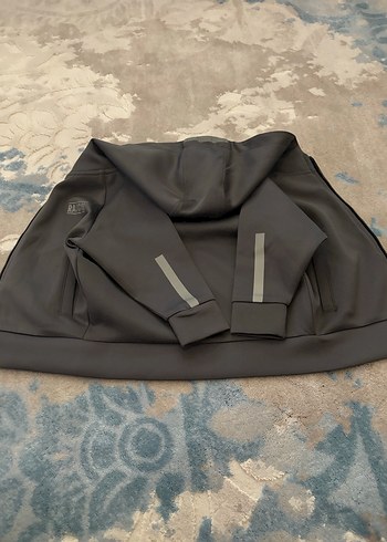 Kapüşonlu Fermuarlı Gri Erkek Çocuk Sweatshirt - Görsel 3