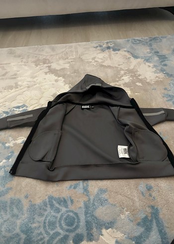 Kapüşonlu Fermuarlı Gri Erkek Çocuk Sweatshirt - Görsel 4