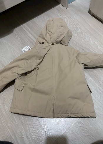 Zara etiketli Bej Kapüşonlu Düğmeli Erkek Çocuk Kaban - Görsel 4