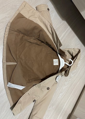 Zara etiketli Bej Kapüşonlu Düğmeli Erkek Çocuk Kaban - Görsel 6