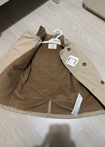 Zara etiketli Bej Kapüşonlu Düğmeli Erkek Çocuk Kaban - Görsel 5