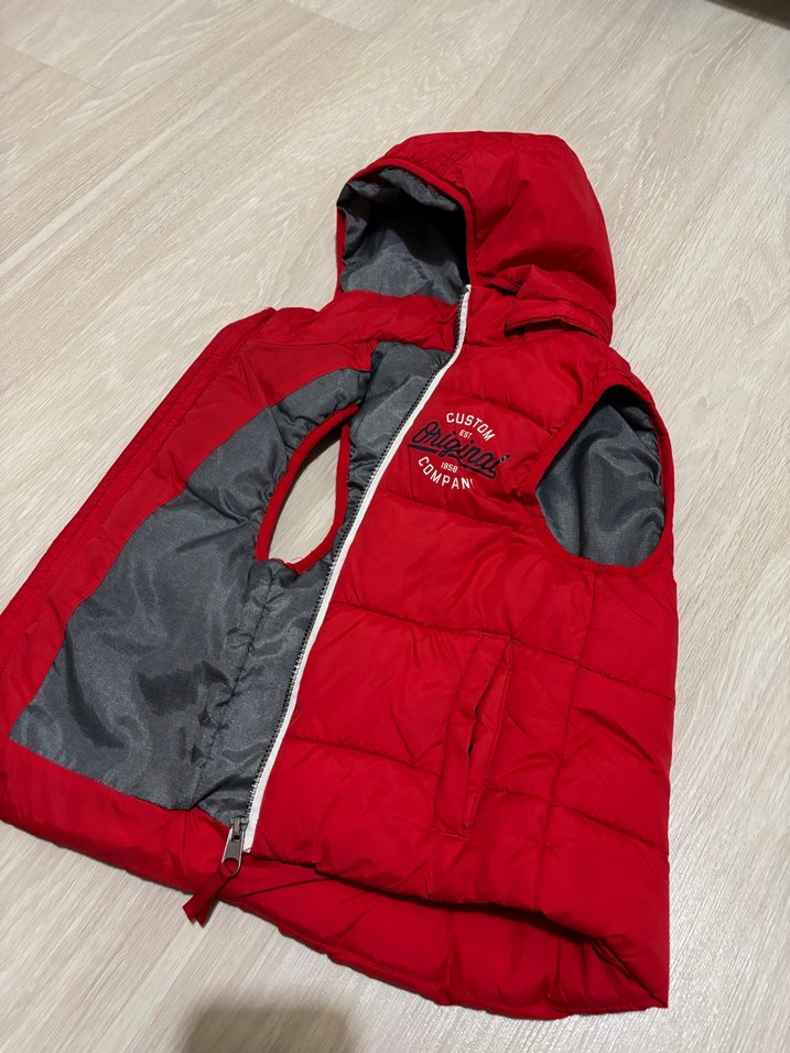 H&M kırmızı Kapüşonlu Erkek Çocuk  şişme Yelek - Görsel 2