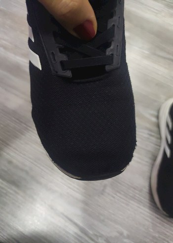 Siyah Baskılı Kadın Spor Ayakkabı - Cırtlı - Görsel 6