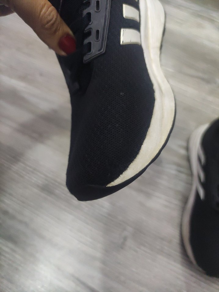 Siyah Baskılı Kadın Spor Ayakkabı - Cırtlı - Görsel 5