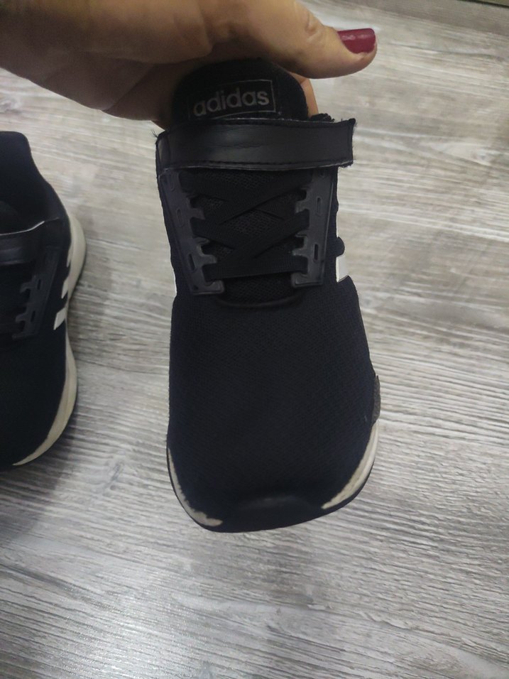 Siyah Baskılı Kadın Spor Ayakkabı - Cırtlı - Görsel 4