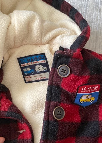 Düğmeli Kırmızı Kareli Erkek Çocuk Kabanı - Görsel 2