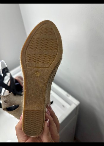 Kadın Çok Renkli Bohem Dolgu Topuklu Espadril Sandalet - Görsel 7