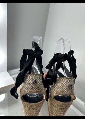 Kadın Çok Renkli Bohem Dolgu Topuklu Espadril Sandalet - Görsel 8