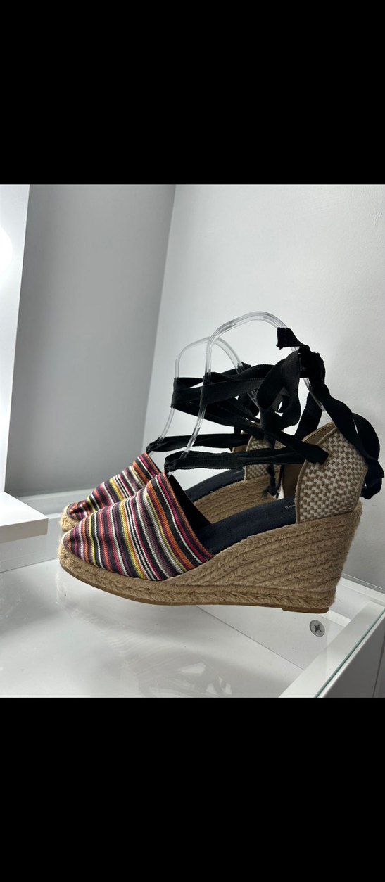 Kadın Çok Renkli Bohem Dolgu Topuklu Espadril Sandalet - Görsel 4