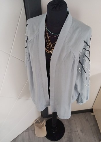 Nakışlı, Uzun Kollu mavi - Görsel 5