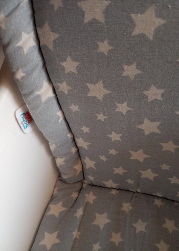 Gri Yıldız Desenli minderli Bebek Mama Sandalyesi - Görsel 5