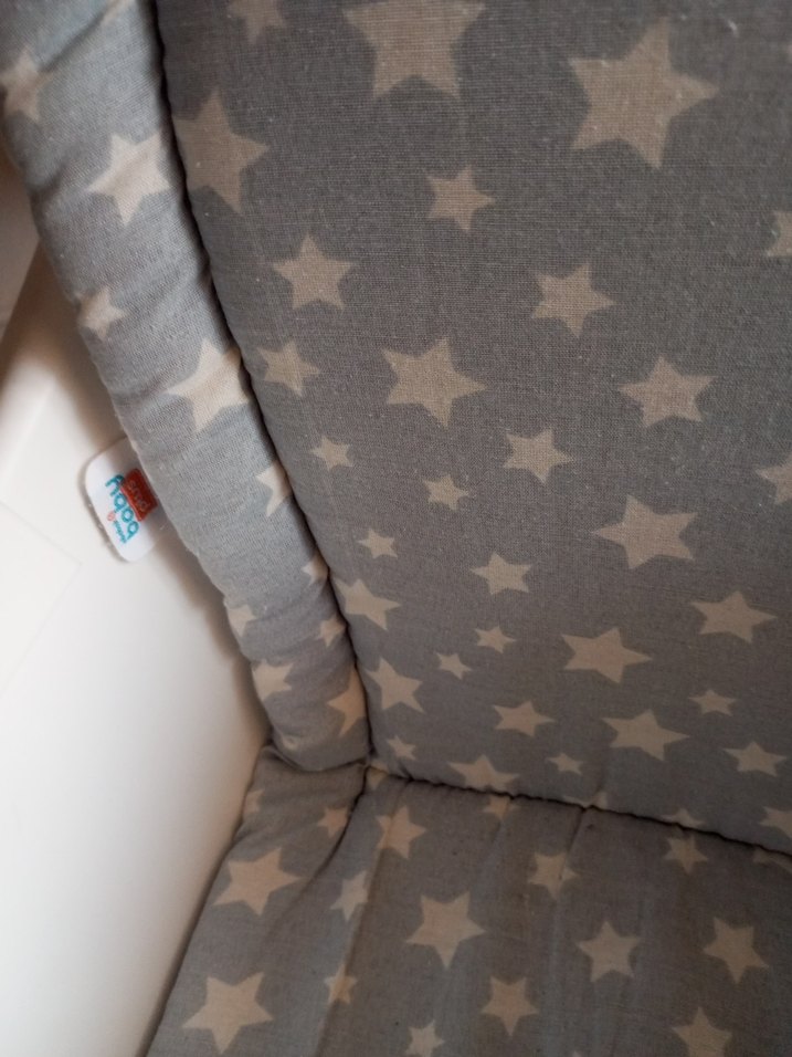 Gri Yıldız Desenli minderli Bebek Mama Sandalyesi - Görsel 5