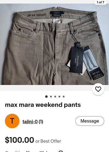 Max Mara Bej Kahve Arasikadin Jean Kumas Pantolon